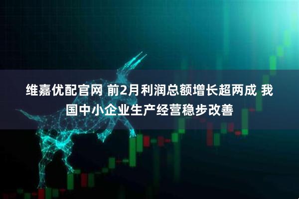 维嘉优配官网 前2月利润总额增长超两成 我国中小企业生产经营稳步改善